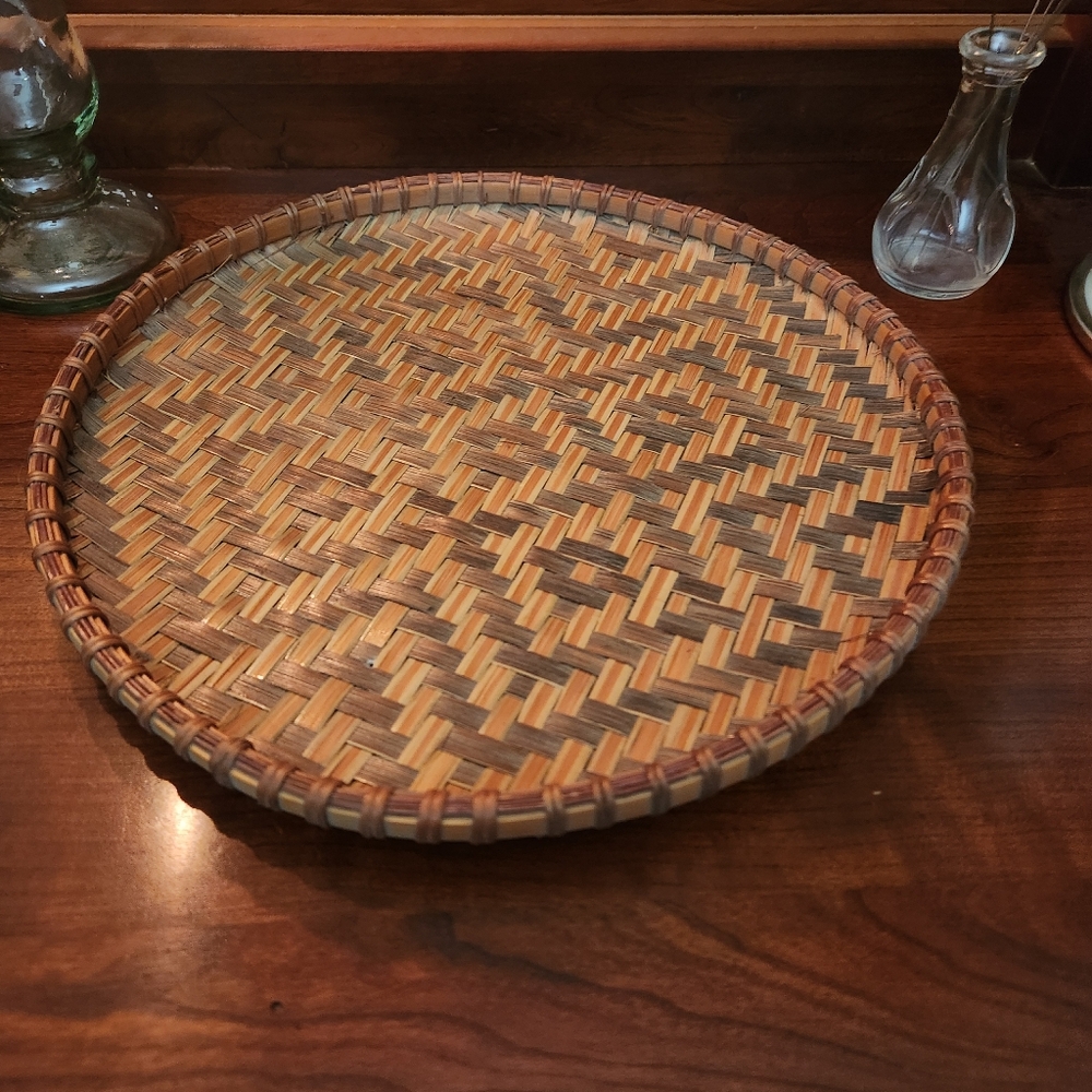 Vintage Winnowing Handwoven Bamboo Serving Tray